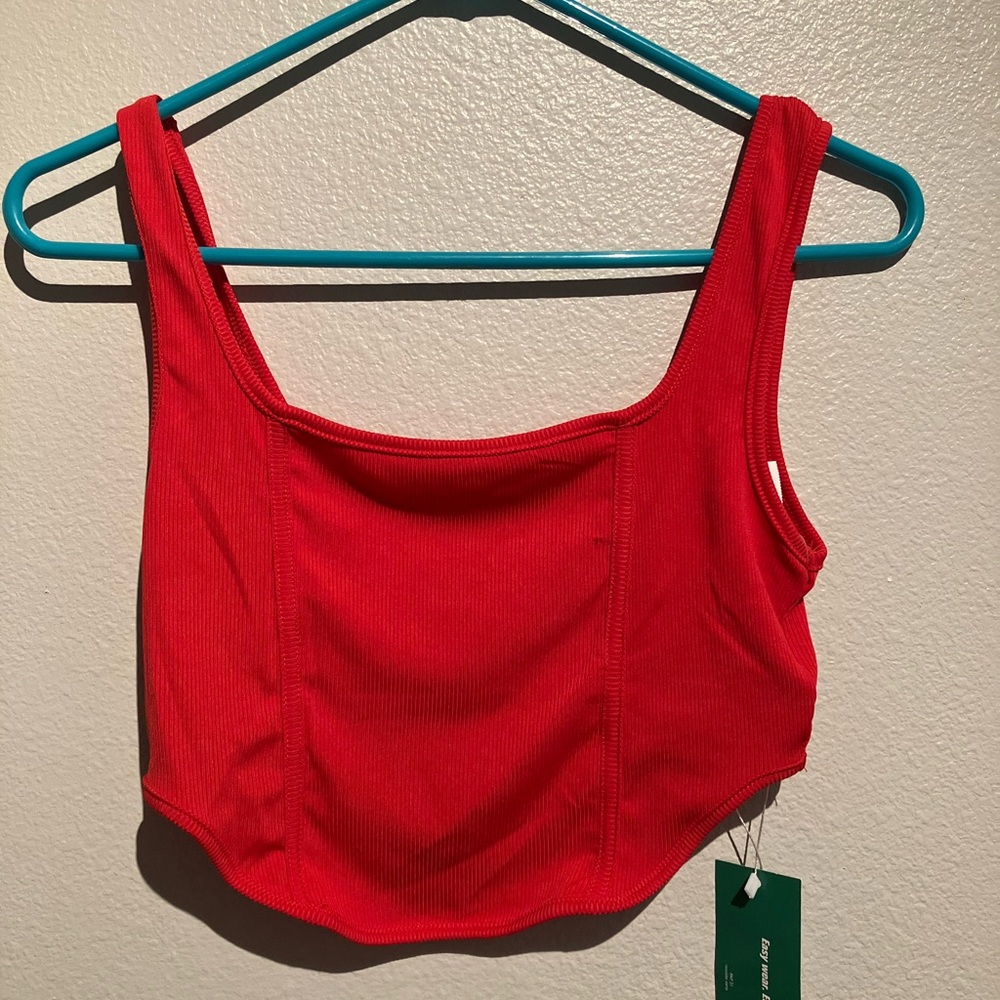 Red, SHEIN, crop top, women’s